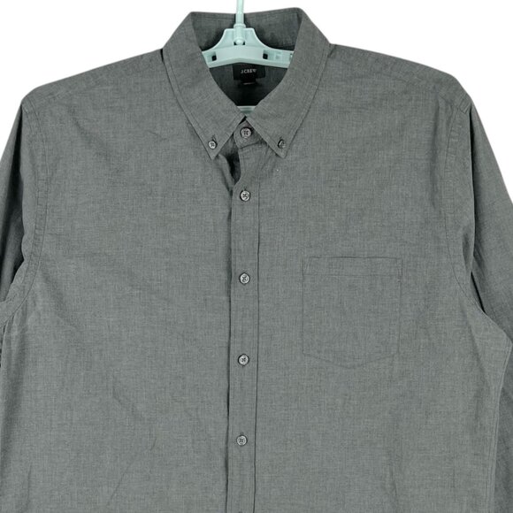 J.Crew Men's Gray Button-Up Long Sleeve Shirt Size XL Classic Fit 100% Cotton - Picture 3 of 10